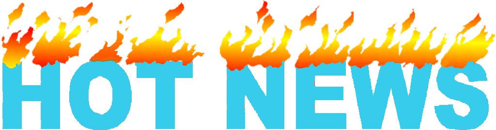 Image of the words "Hot News" with image of flames on top of the letters