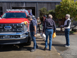 VFD members drying the engine